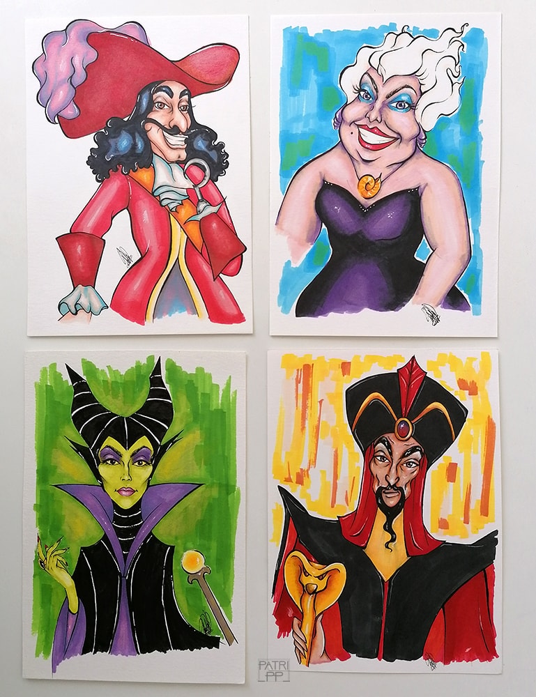 Disney Villains Marker Illustrations – Originals (Choose 1 or set
